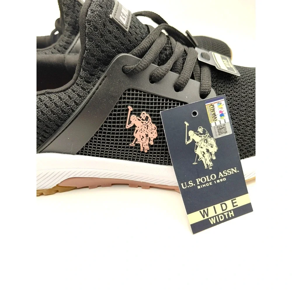 U.S. Polo Assn. Athetic Sneakers Black Wide-Width 11
